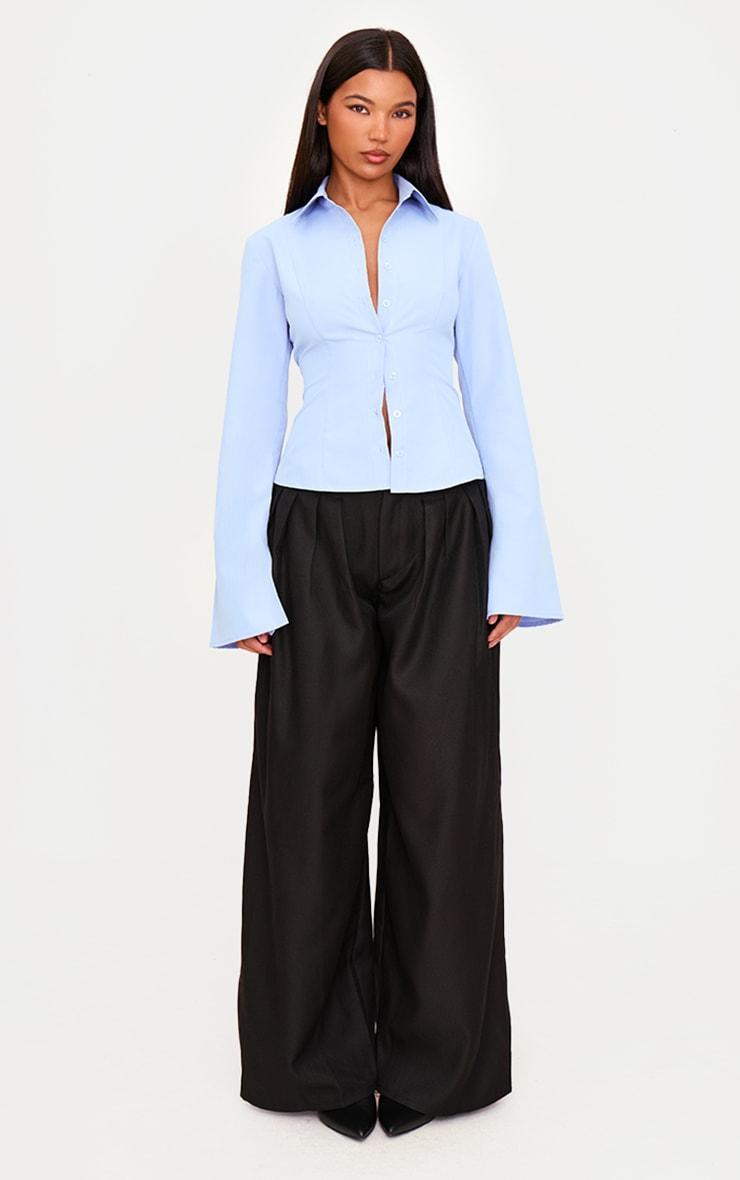 Light Blue Cotton Fitted Shirt Product Image