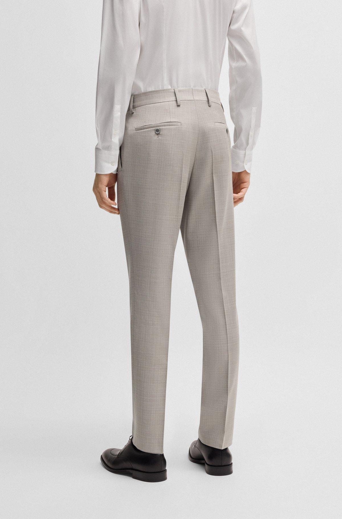 Slim-fit suit in patterned wool Product Image