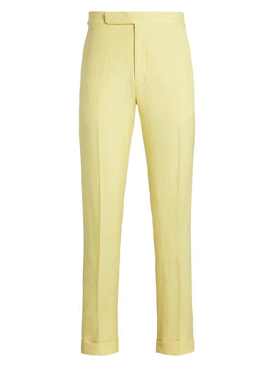Mens Gregory Hand-Tailored Silk-Linen Trousers Product Image