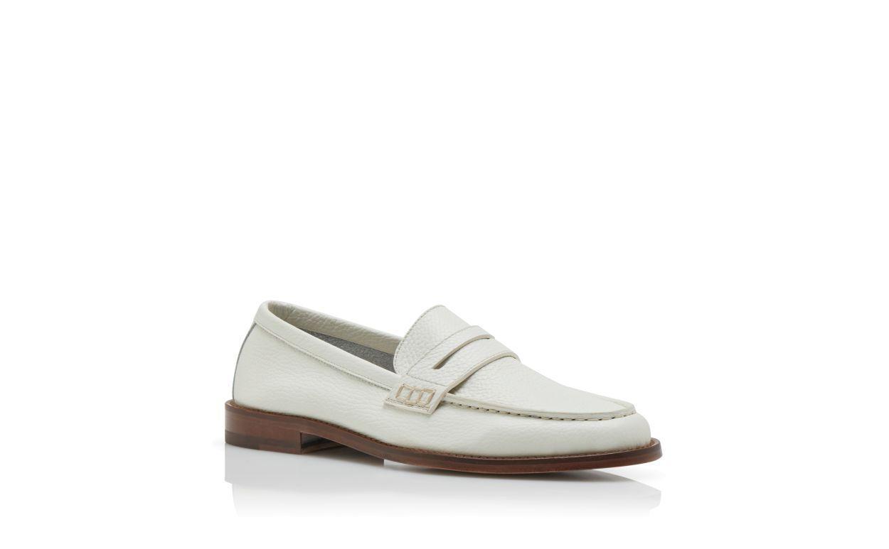 PERRY White Calf Leather Penny Loafers Product Image