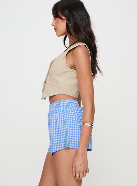 Beach House Shorts Blue / White Gingham Product Image
