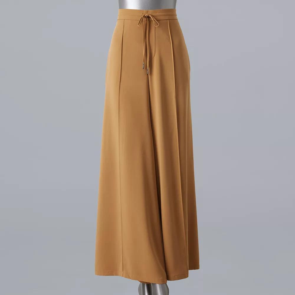 Women's Simply Vera Vera Wang Wide Leg Pants, Size: XL, Vera Caramel Product Image