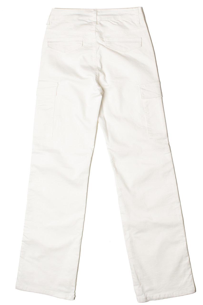 White Cargo Pants Product Image