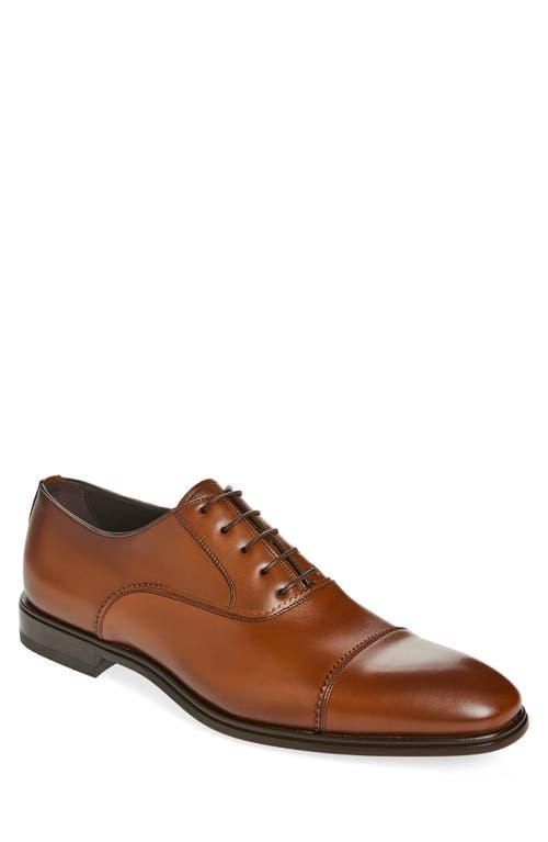 FERRAGAMO Boston Leather Lace Up Dress Shoes Natural/t. Moro In Brown Product Image