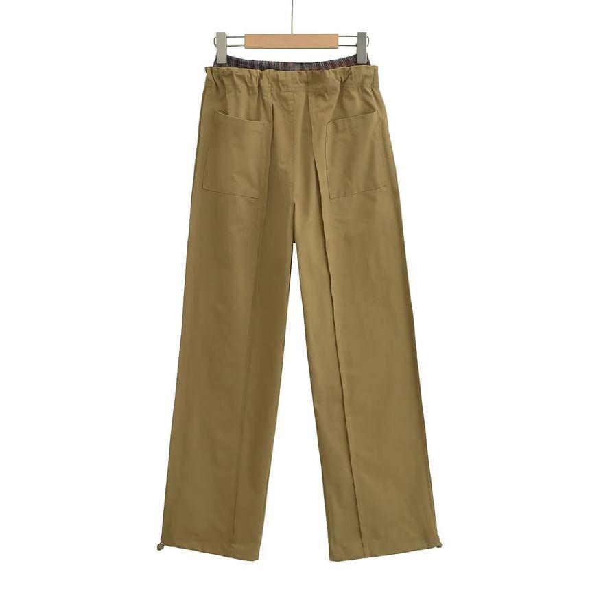 High Waist Mock Two Piece Wide Leg Pants Product Image