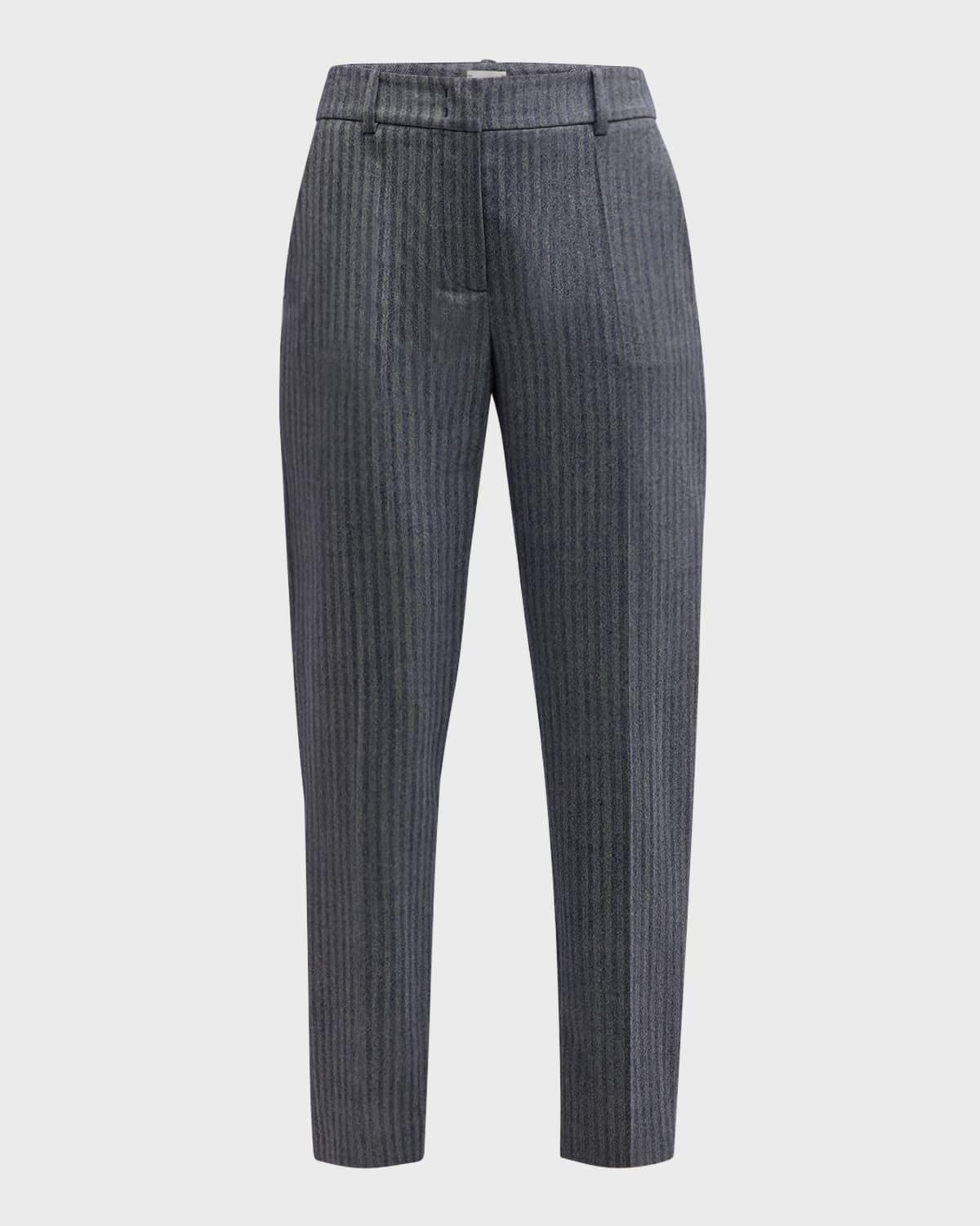 Striped Virgin Wool Slim Pants Product Image