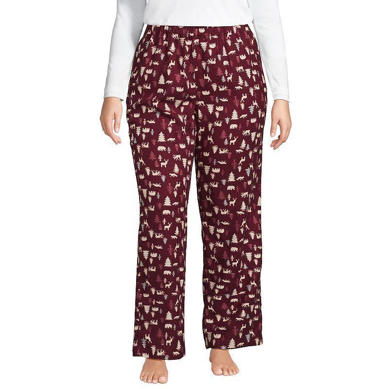 Lands End Womens Plus Size Print Flannel Pajama Pants Product Image