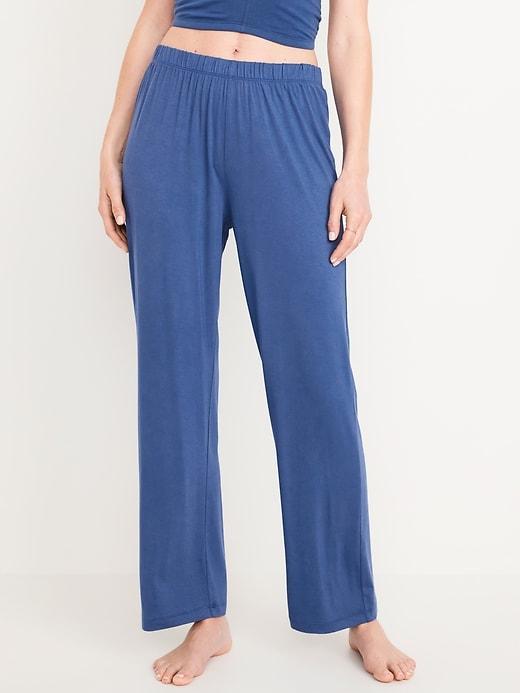 Mid-Rise Knit Jersey Pajama Pant Product Image