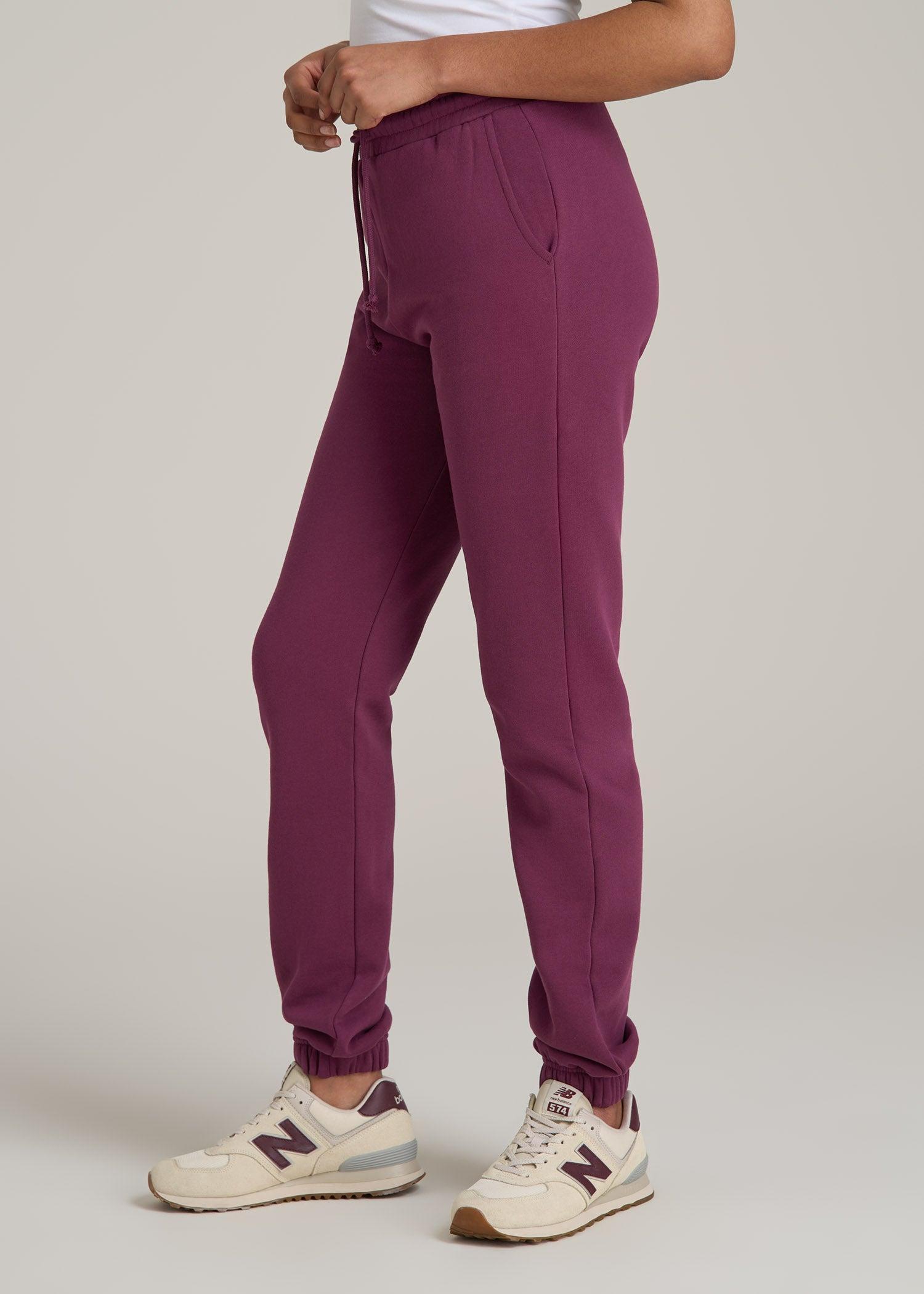 Wearever Fleece SLIM-FIT High-Waisted Women's Sweatpants in Purple Gumdrop Product Image