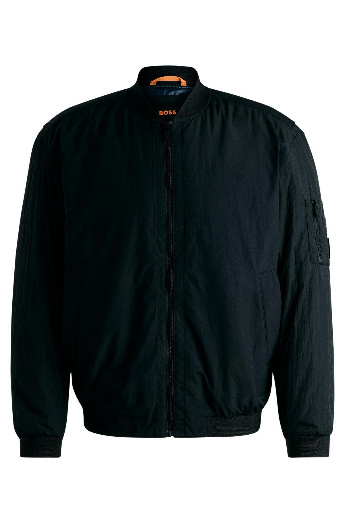 Water-repellent bomber jacket with logo badge Product Image