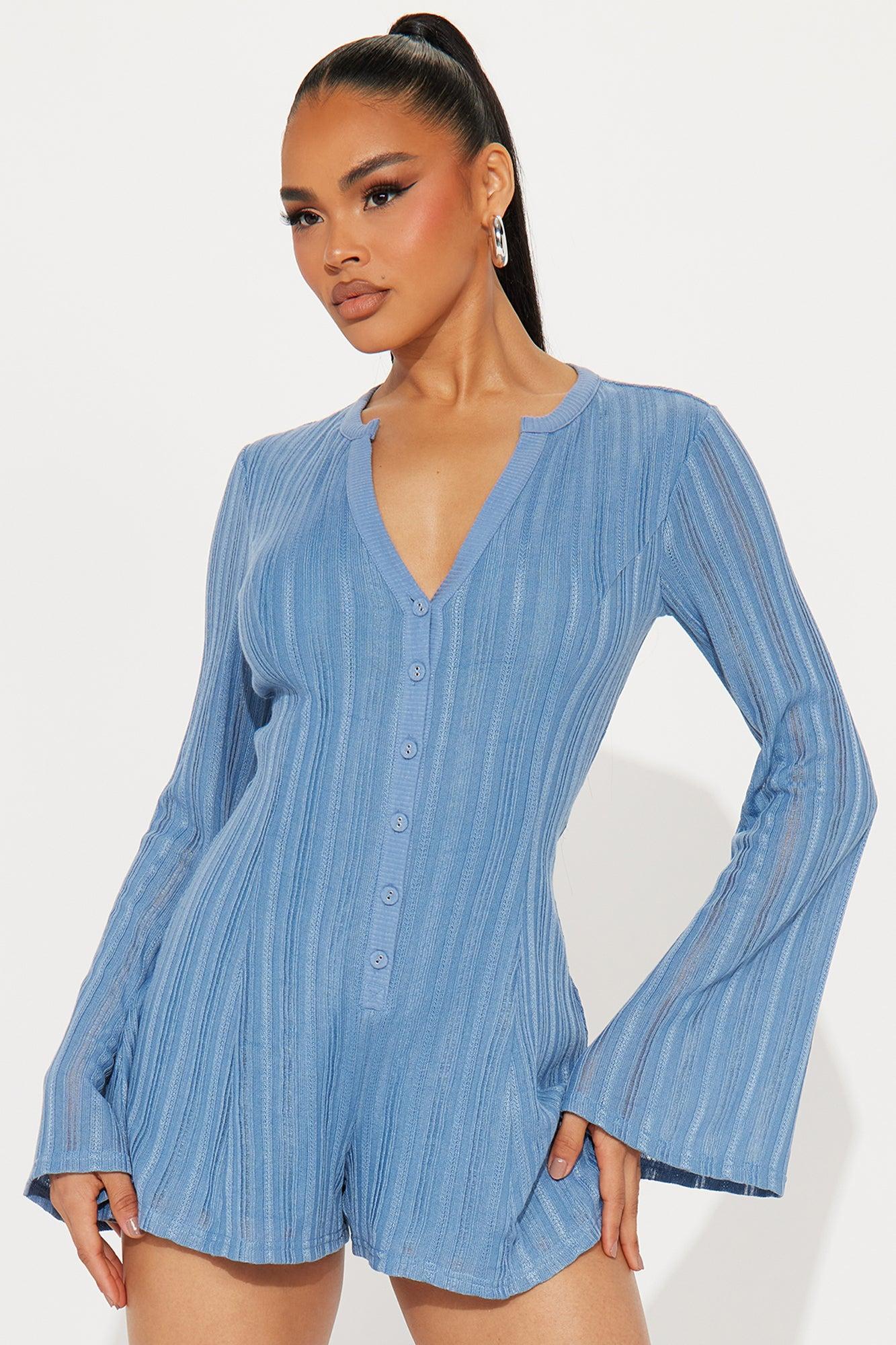 Italian Getaway Romper  - Blue Product Image