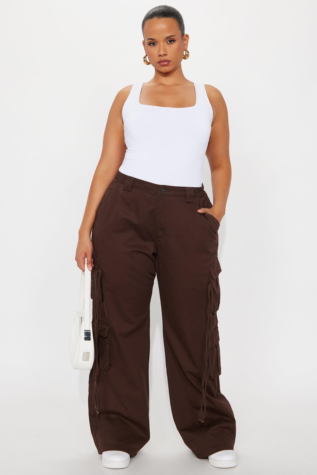 Golden Hour Wide Leg Cargo Pant - Chocolate Female Product Image