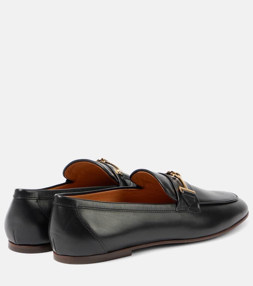 TOD'S Zebra Motif Leather Loafers With Horsebit Detail In Nero Product Image