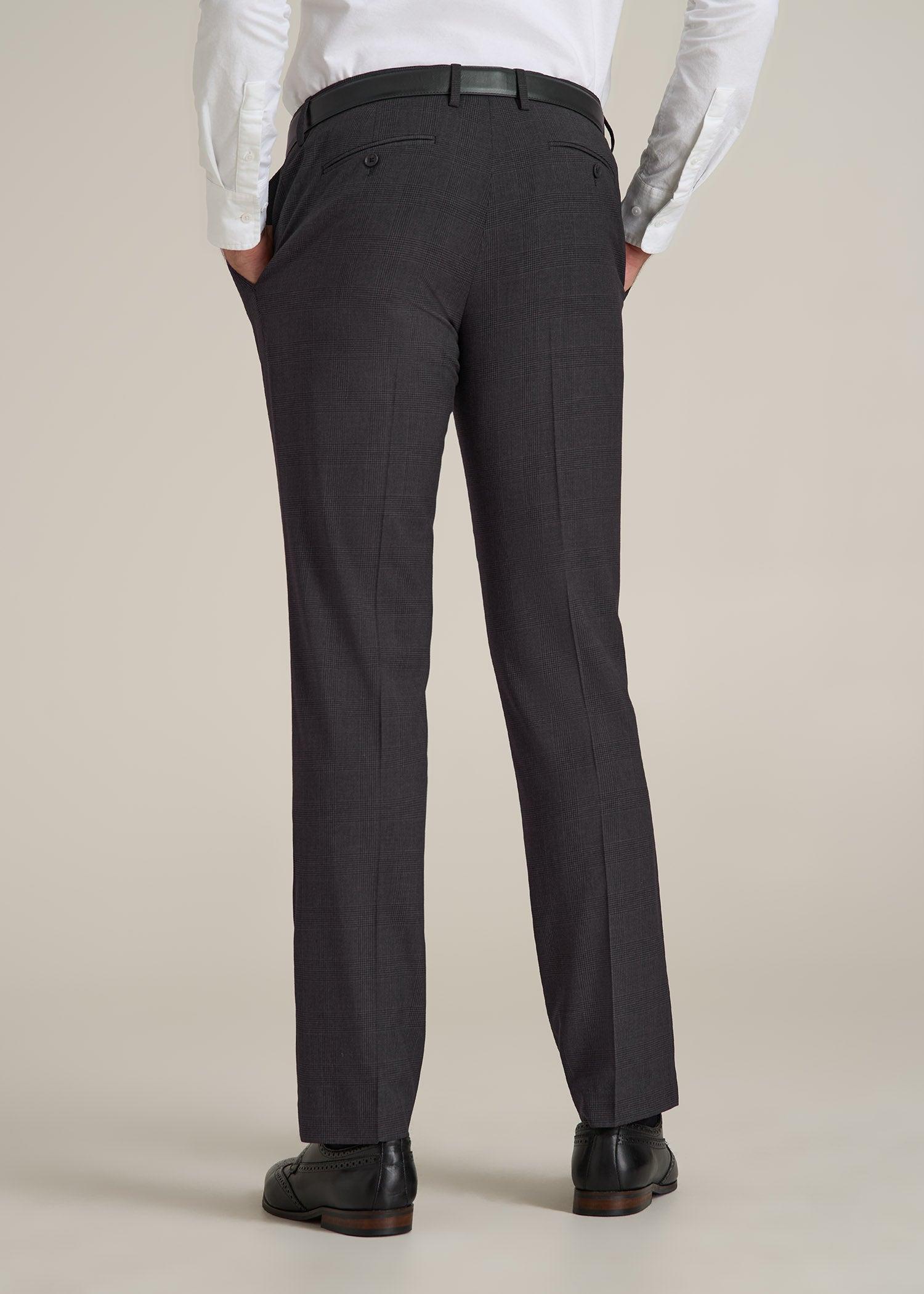 Suit Trousers for Tall Men in Charcoal Plaid Product Image