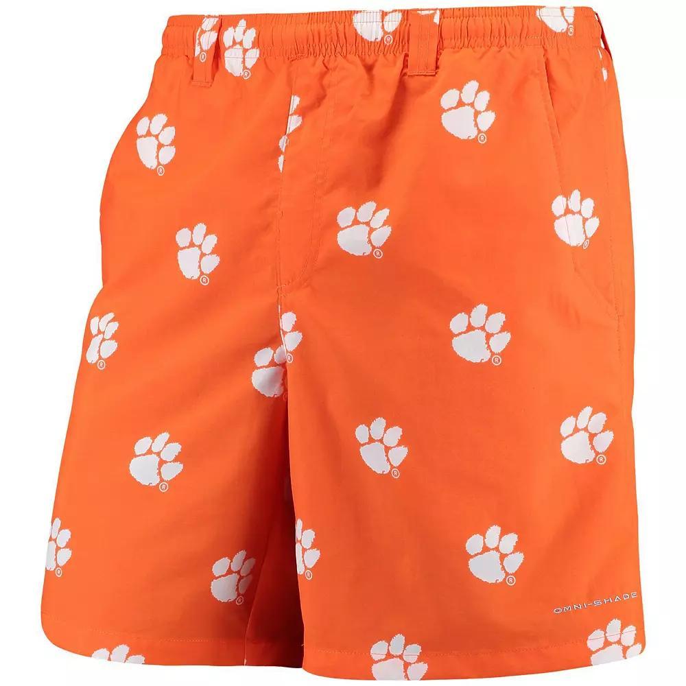 Men's Columbia PFG Orange Clemson Tigers Backcast II 8" Omni-Shade Hybrid Shorts,  Product Image