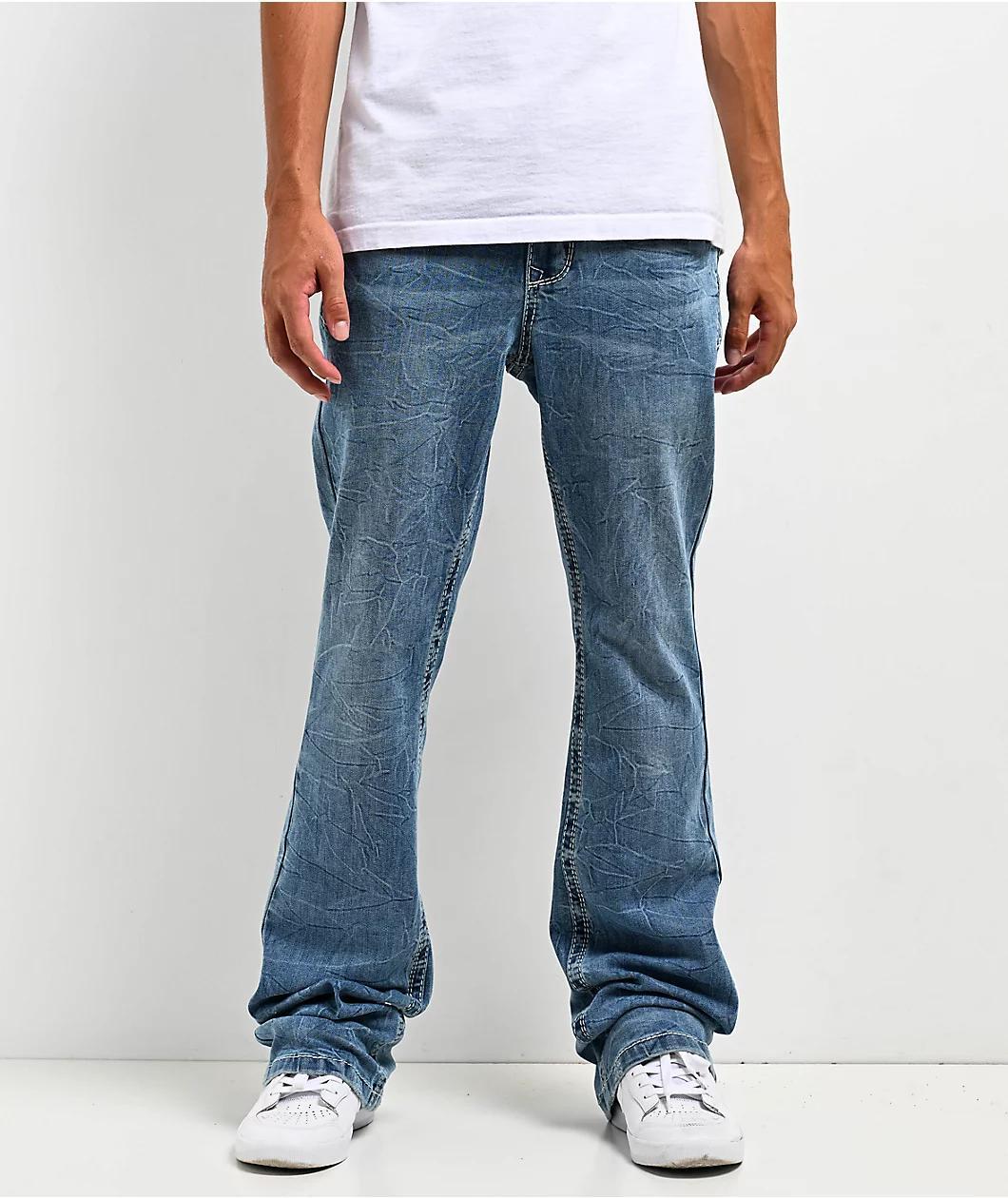 Ninth Hall Eagle Signal Fracture Stacked Flare Jeans Product Image