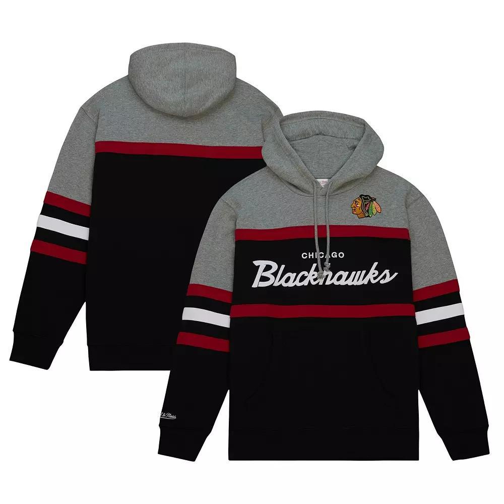 Men's Mitchell & Ness Black/Gray Chicago Blackhawks Head Coach Pullover Hoodie, Size: Small Product Image
