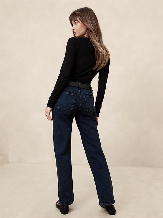 Mid-Rise Straight Pintuck Jean Product Image