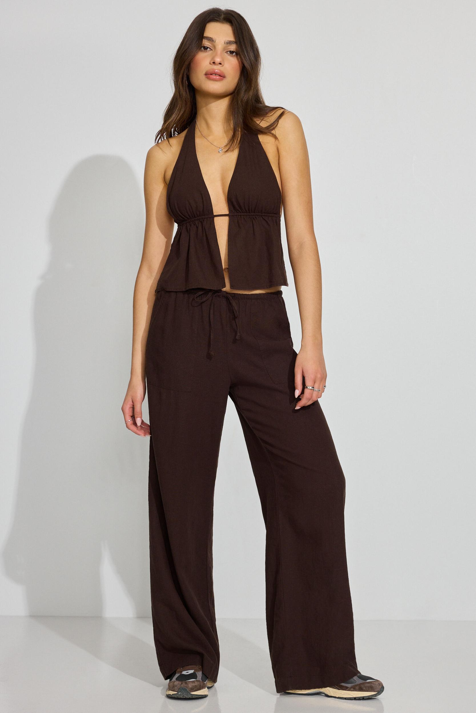 Sleek Plunge Halter Bodysuit Product Image