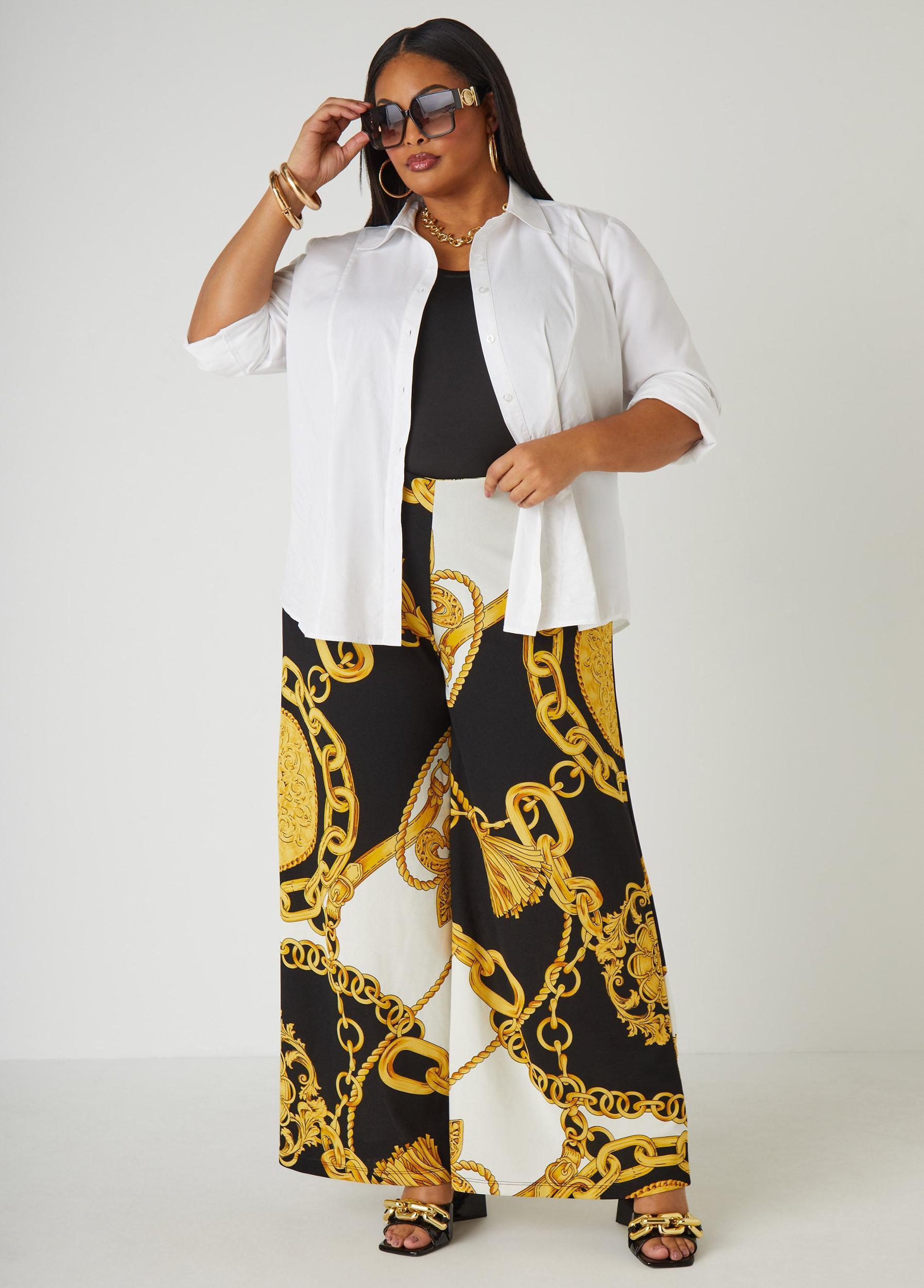 Status Print Wide Leg Pants Product Image