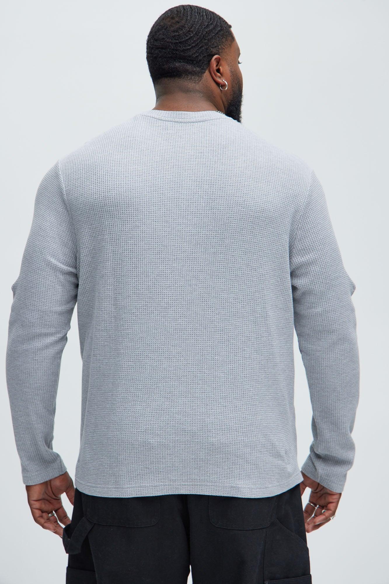 Wesley Long Sleeve Henley - Heather Grey Product Image