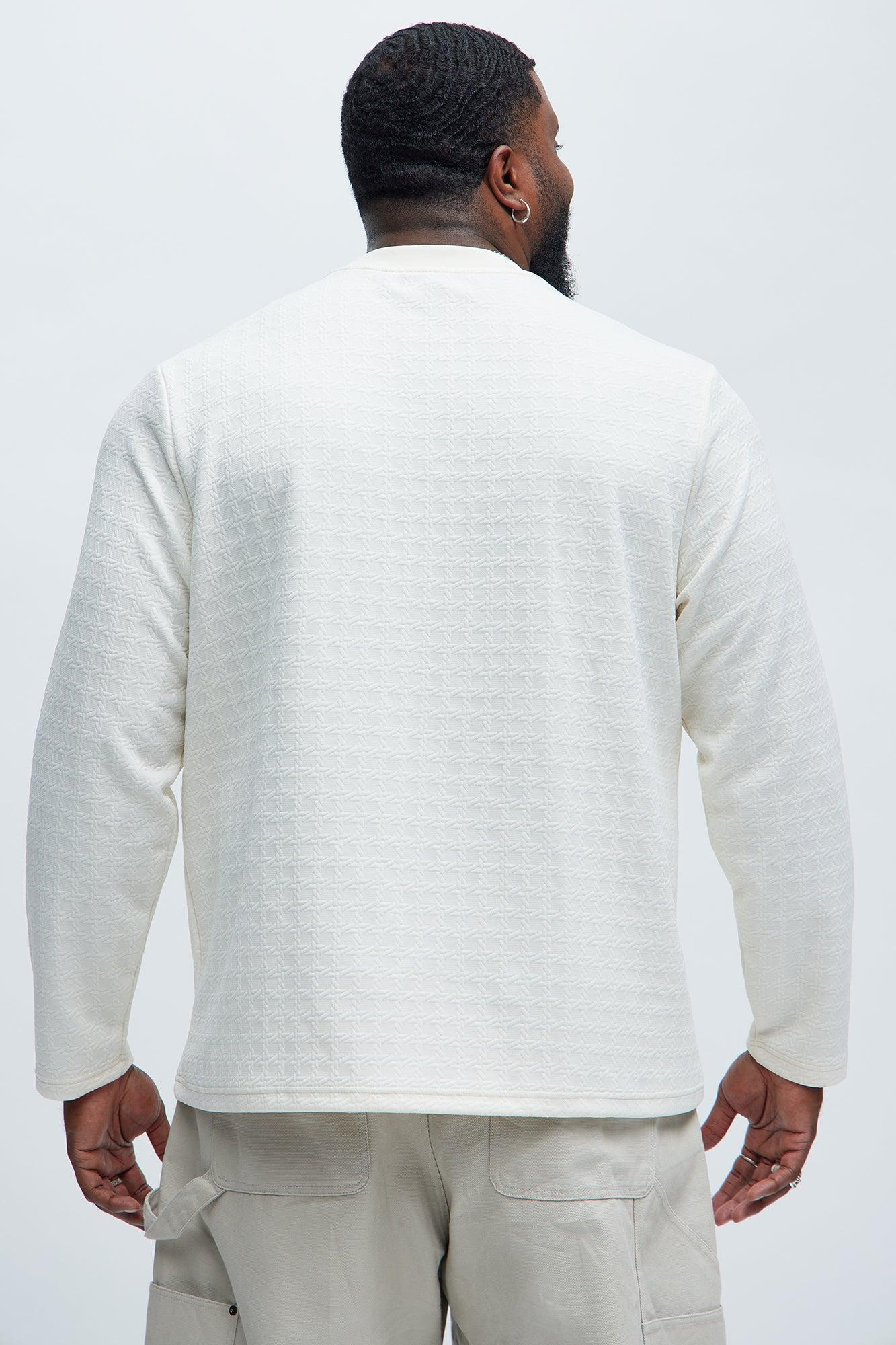 8AM Textured Long Sleeve Tee - Off White Product Image
