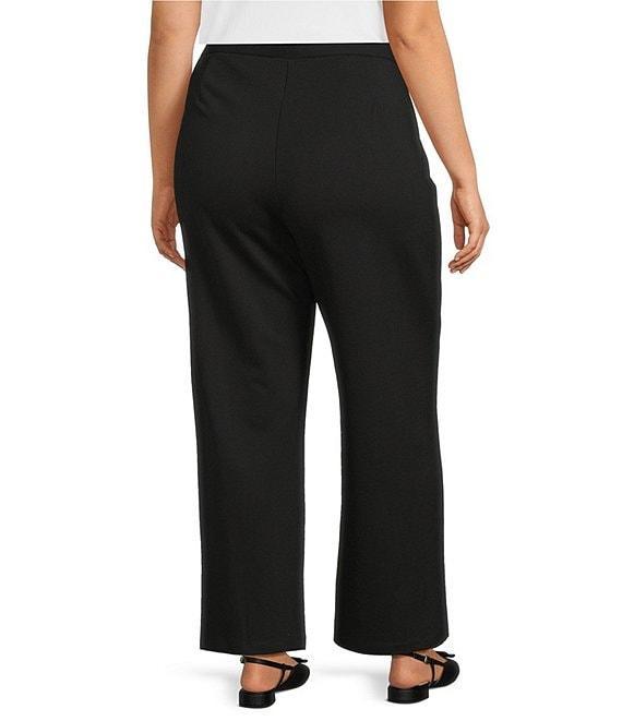 Multiples Plus Size Wide Leg Pintuck Pull-On Cropped Pants Product Image