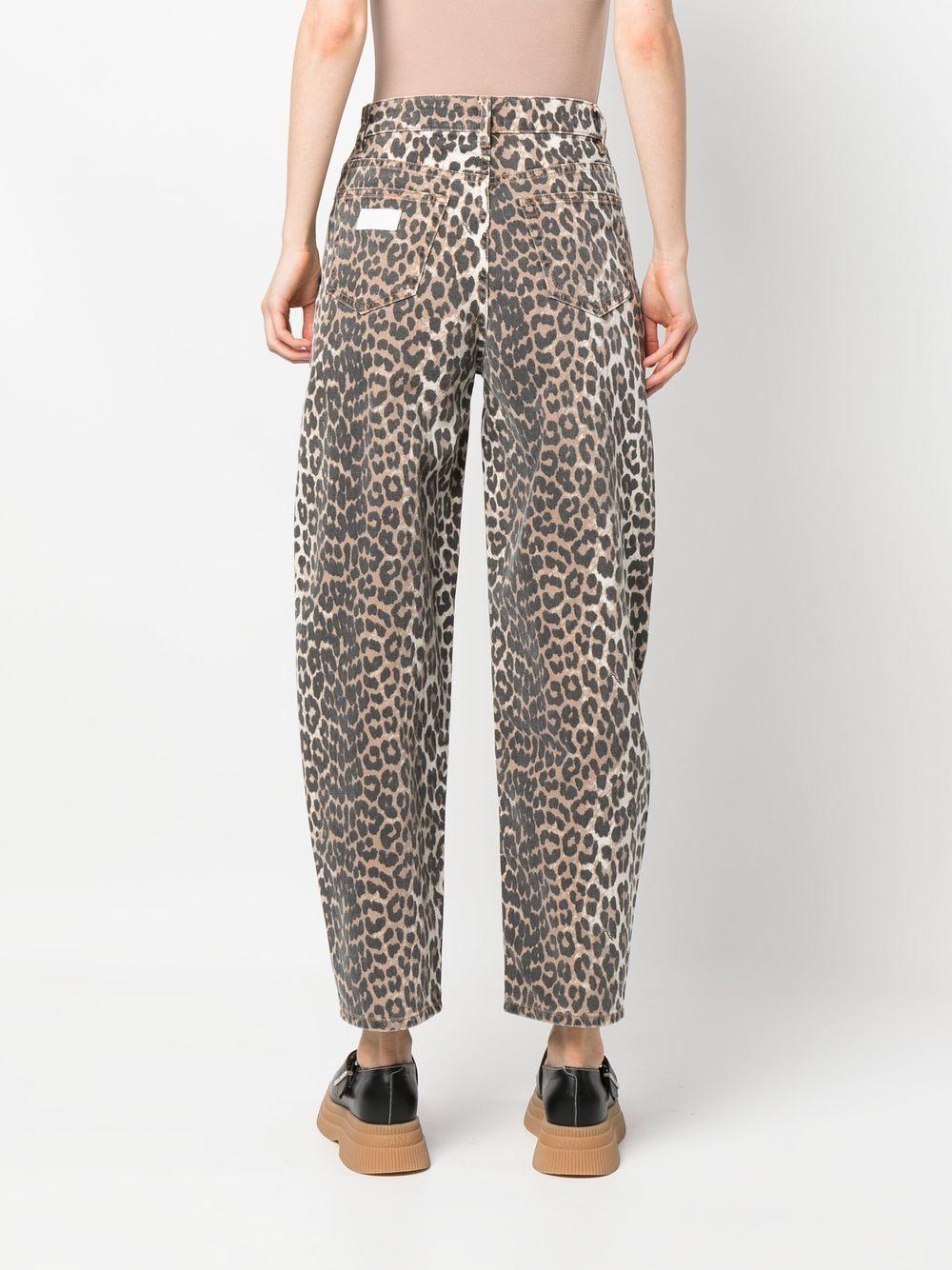 leopard-print tapered jeans Product Image