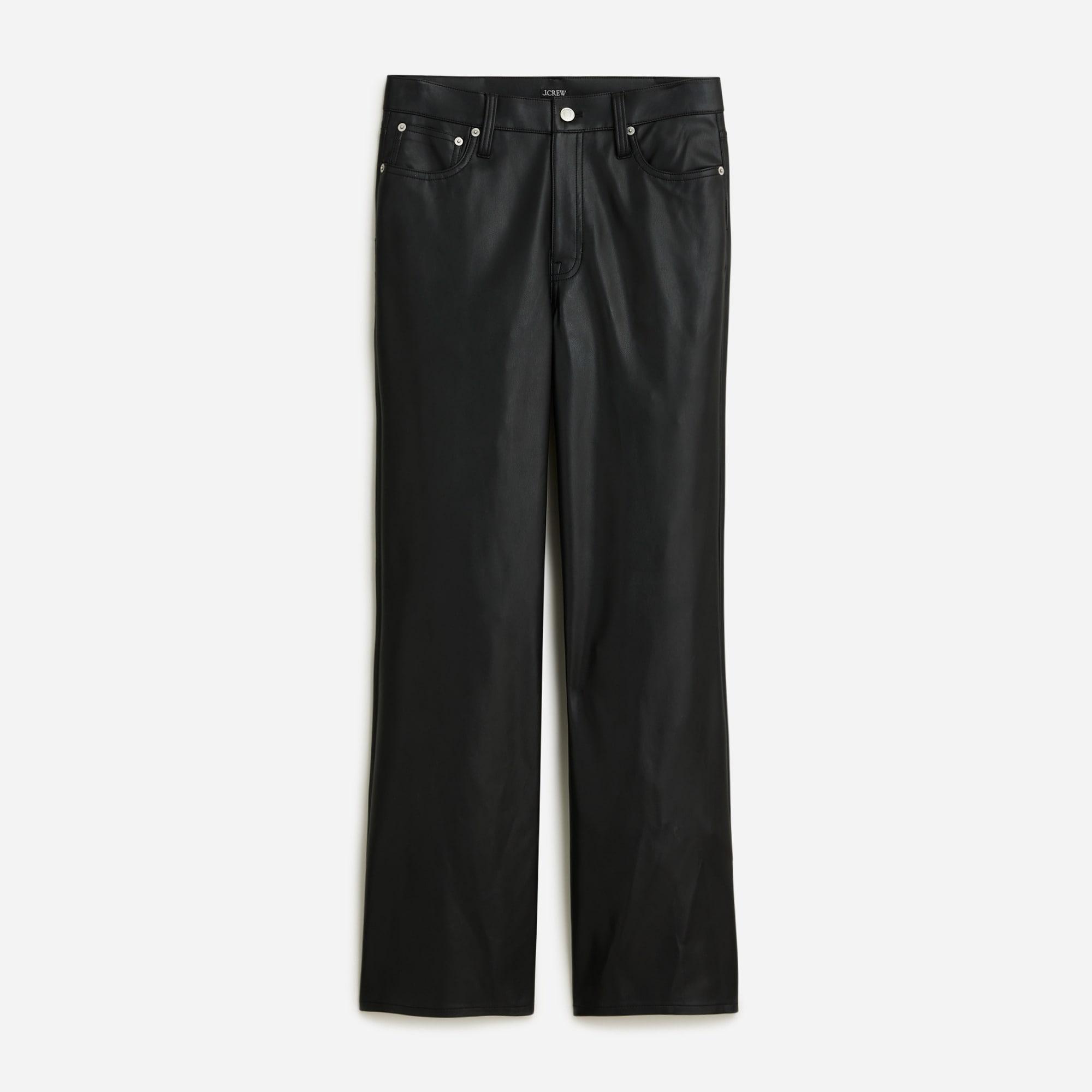 Slim wide-leg pant in faux leather Product Image