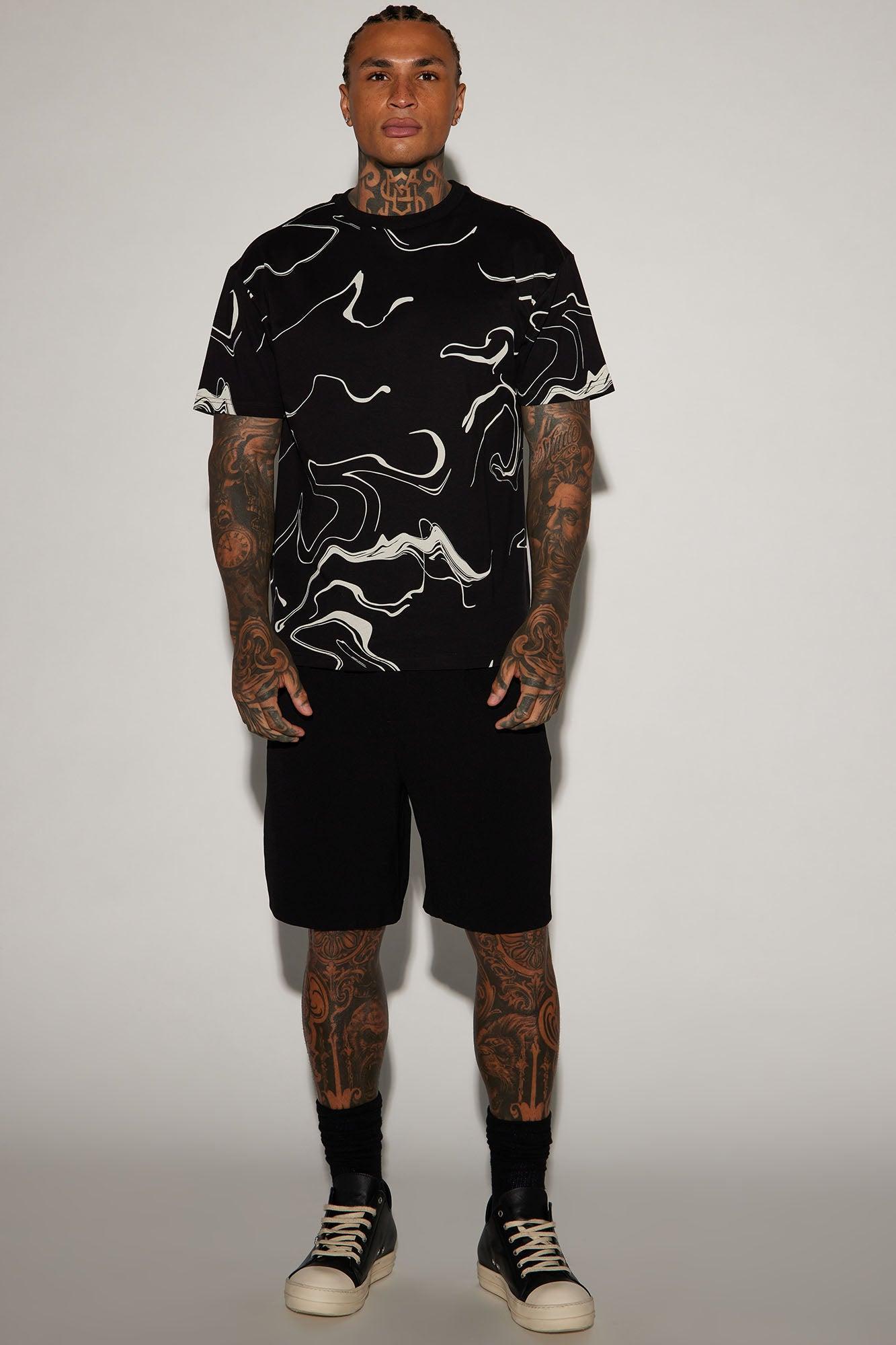 All In Marble Short Sleeve Tee - Black/combo Product Image