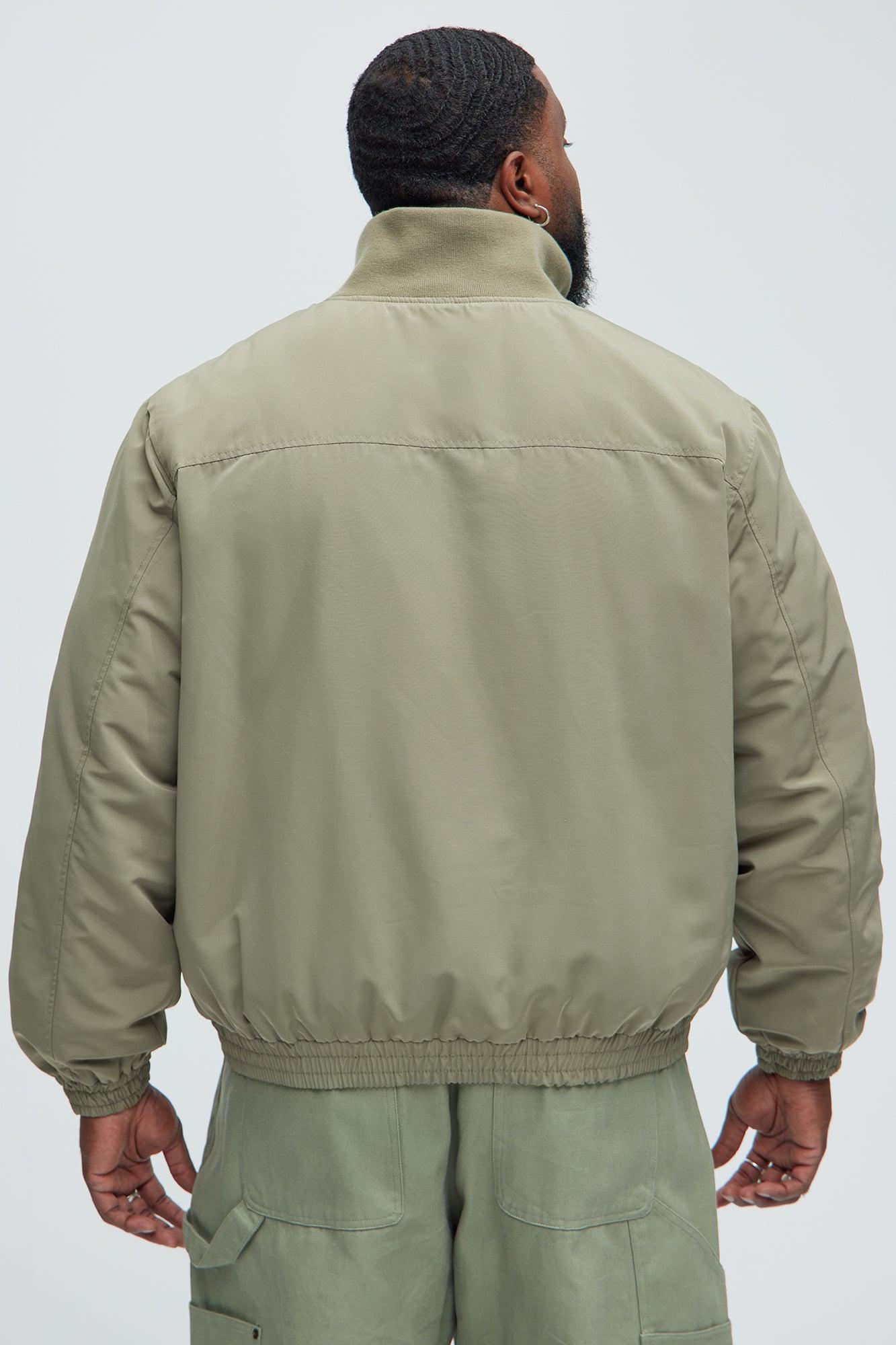 Favre Zip-Through Mock Neck Bomber Jacket - Olive Product Image