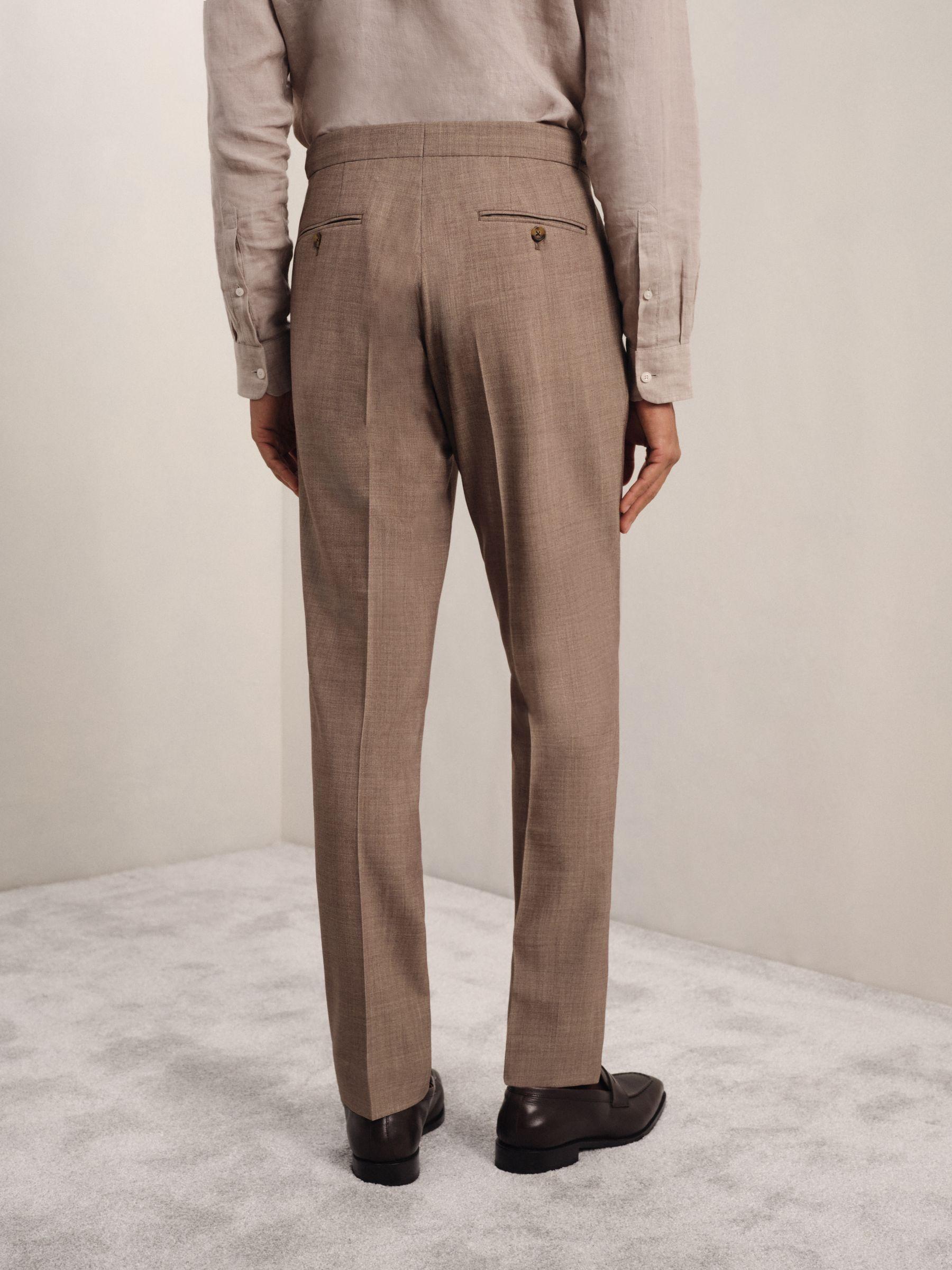 Cotton Slim-Fit Suit Trousers With Stretch in Stone Product Image