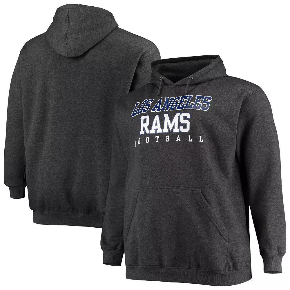 Men's Fanatics Branded Heathered Charcoal Los Angeles Rams Big & Tall Practice Pullover Hoodie,  Product Image