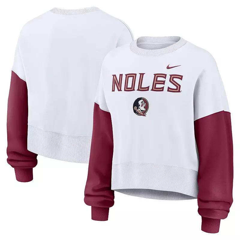 Women's Nike White Florida State Seminoles Color-Block Over Product Image
