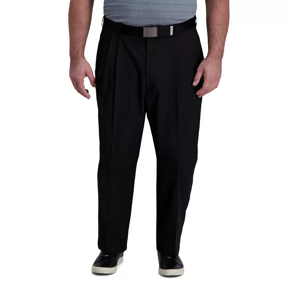 Big & Tall Haggar® Cool Right® Classic-Fit Pleated Performance Flex Pants, Men's, Size: 46X29, Black Product Image