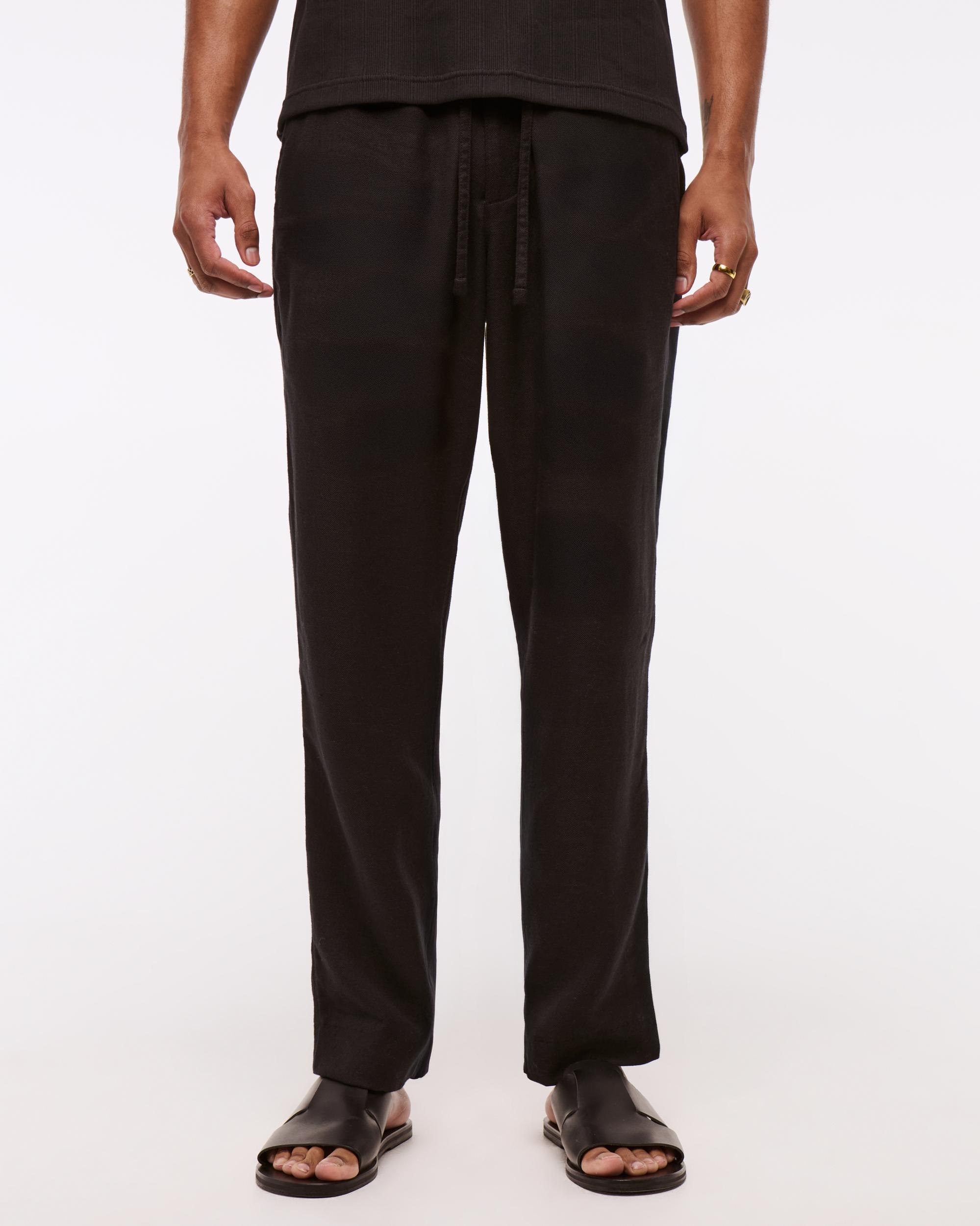 Loose Tailored Linen-Blend Pull-On Pant Product Image