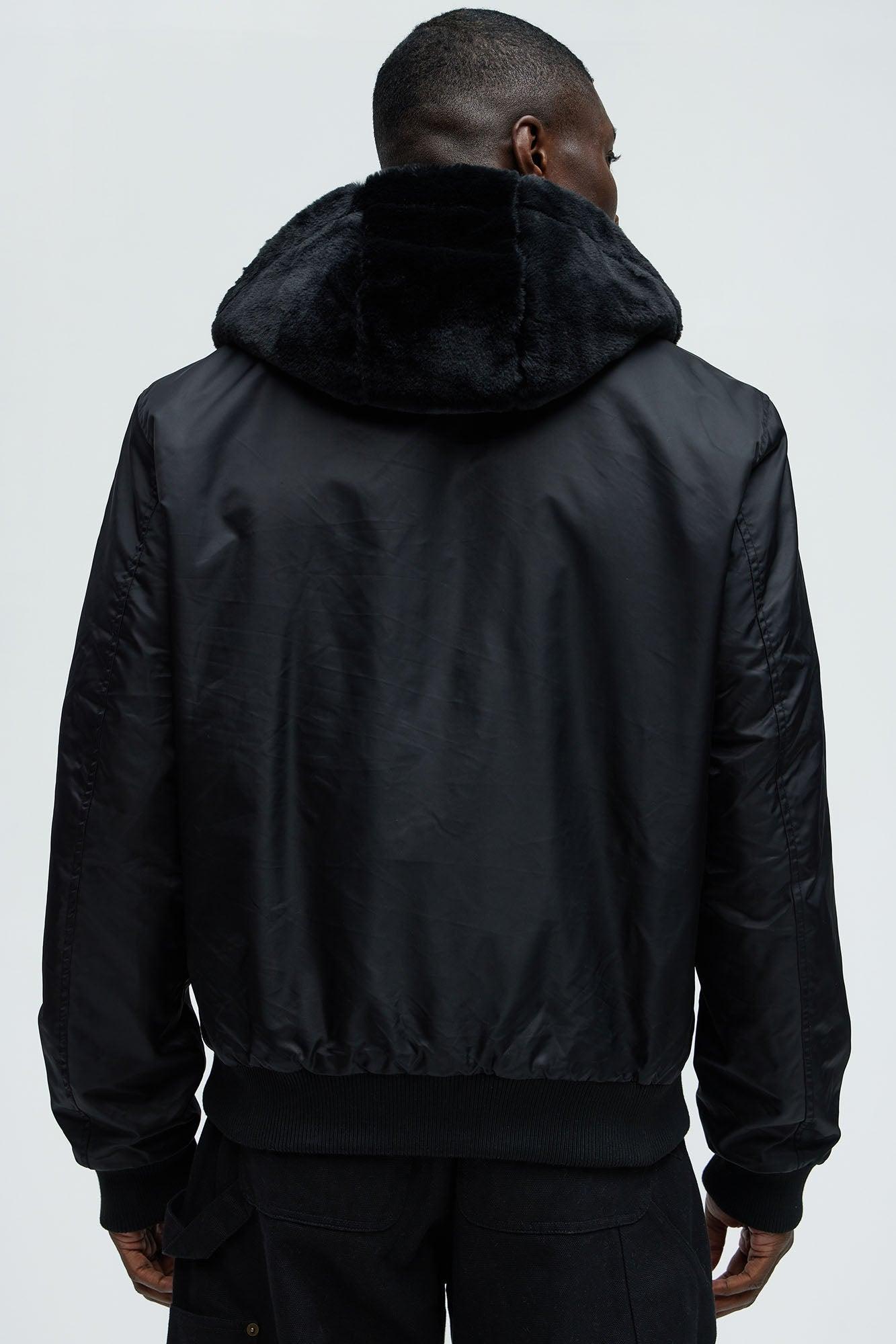 Night Out Reversible Bomber Jacket - Black Product Image