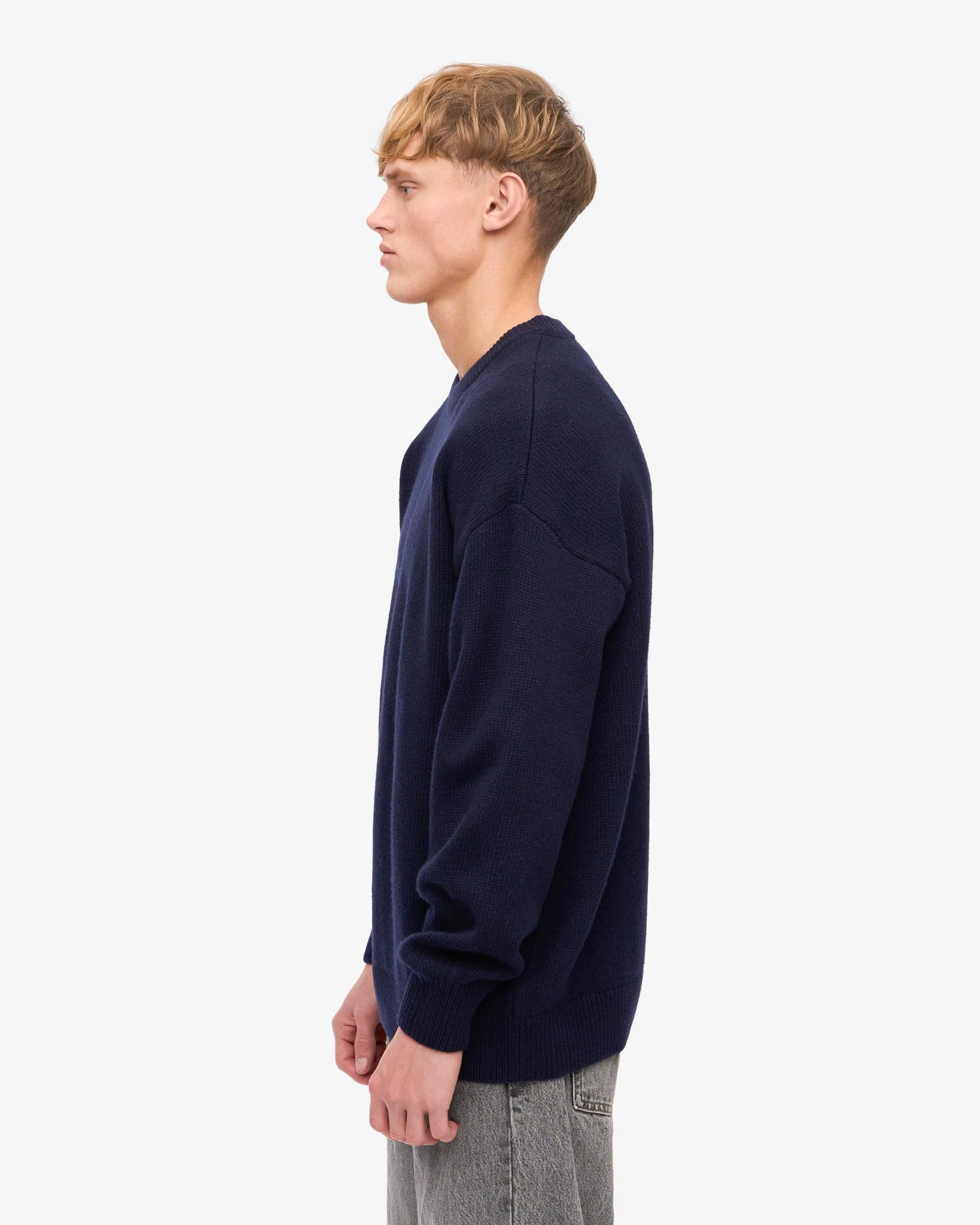 Oversized Merino Wool Crew - Lava Grey Product Image