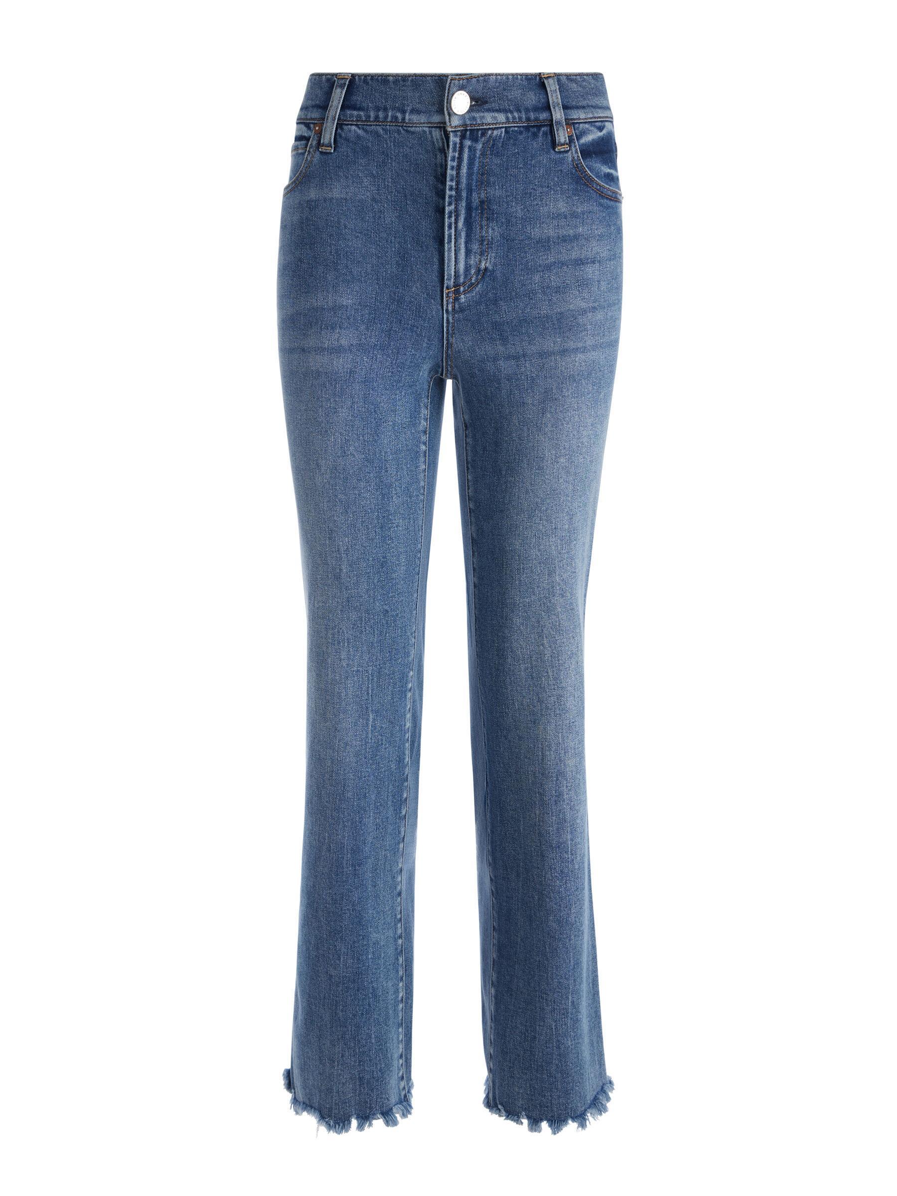 ALICE AND OLIVIA Ember Low Rise Slim Straight Jean In Brooklyn Blue Product Image