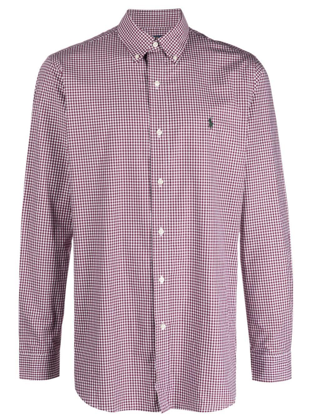 POLO RALPH LAUREN Polo Pony Gingham-check Shirt In Red Product Image