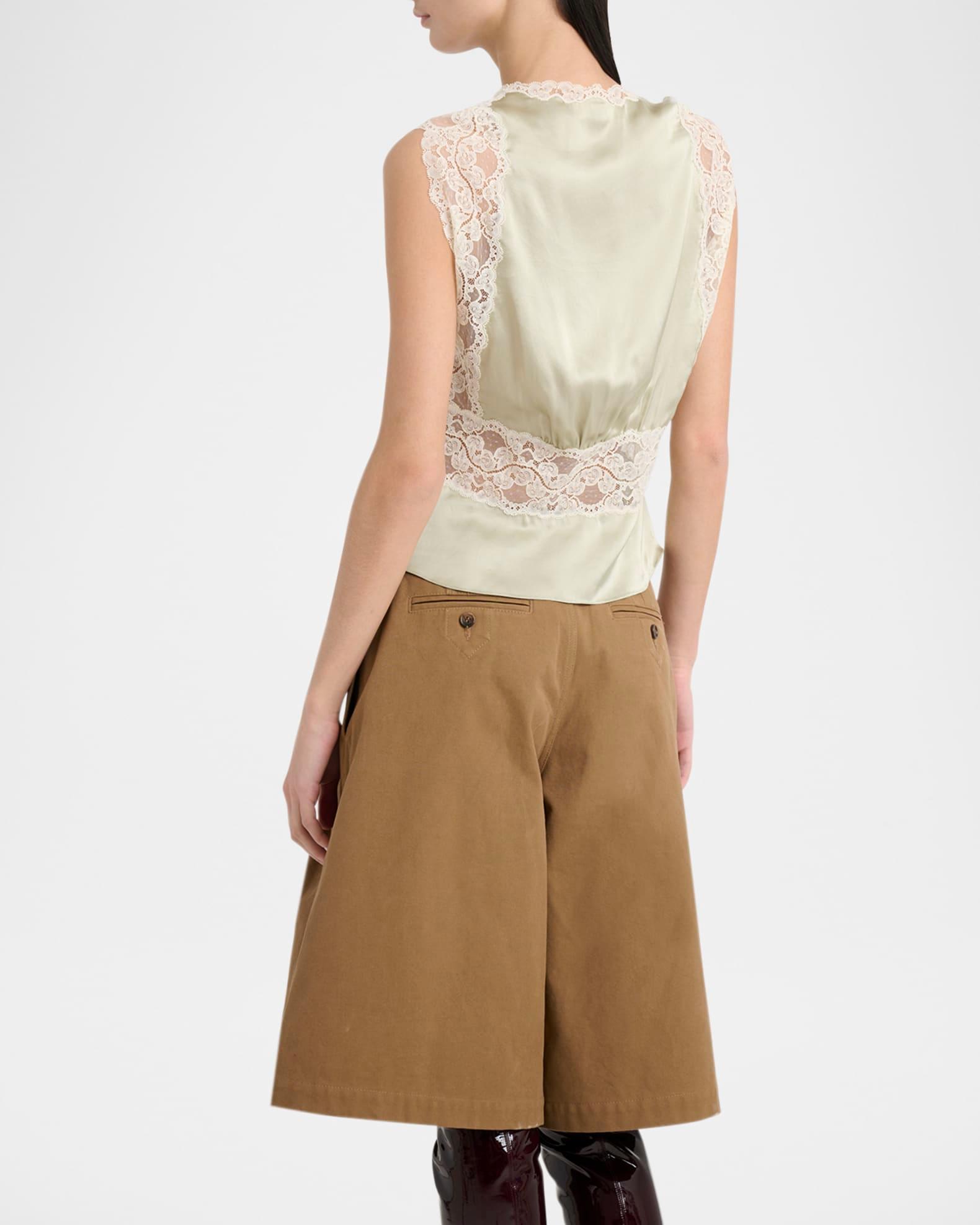 Lace Silk Sleeveless Top Product Image