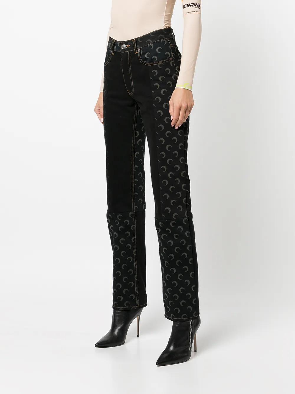 high-rise logo-print straight-leg jeans Product Image