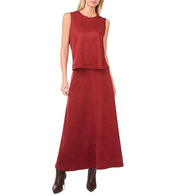 Vince Camuto Faux Suede Maxi A-Line Coordinating Skirt Product Image