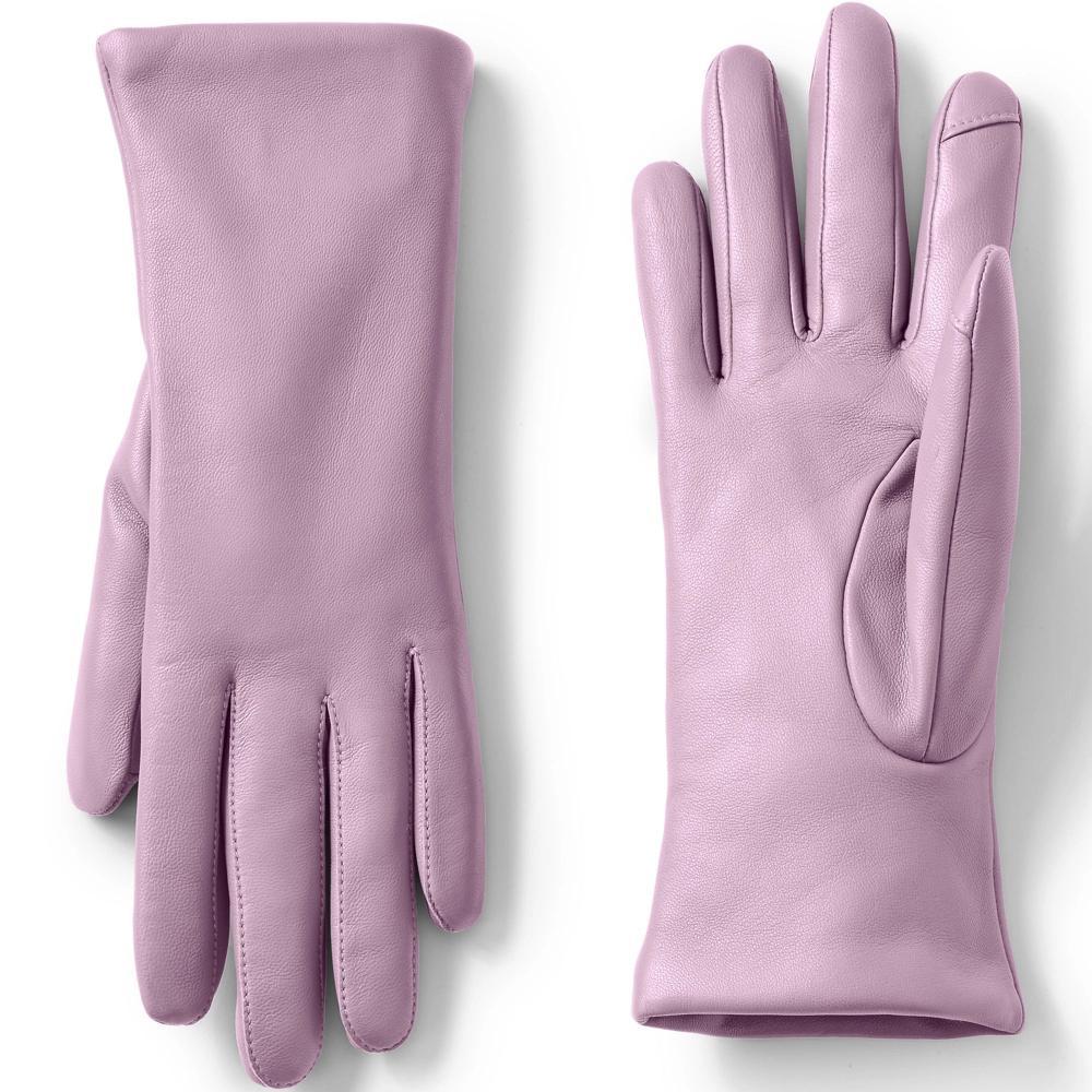 Lands' End Women's EZ Touch Screen Cashmere Lined Leather Gloves - X Large - Purple Hydrangea Product Image