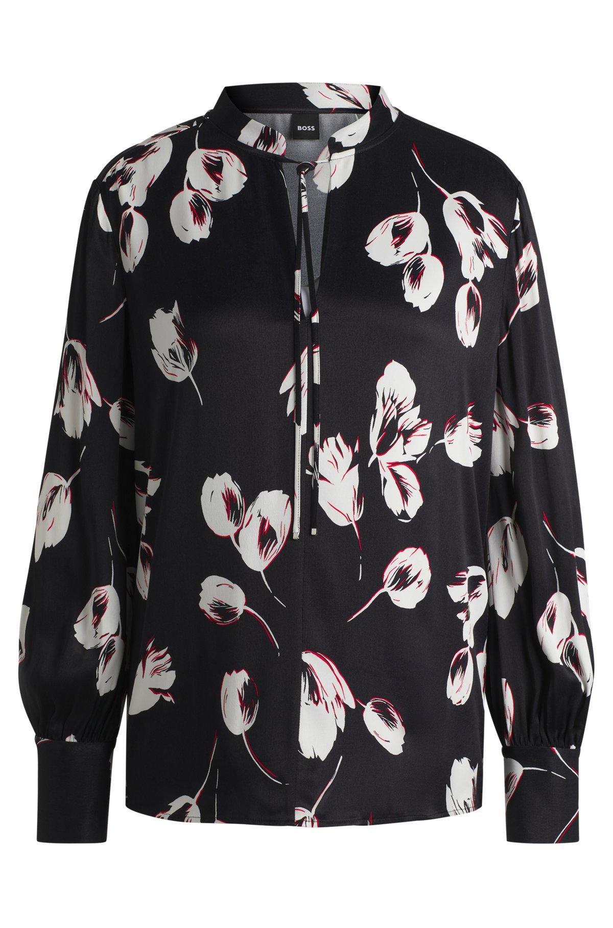 Relaxed-fit blouse with tulip print Product Image