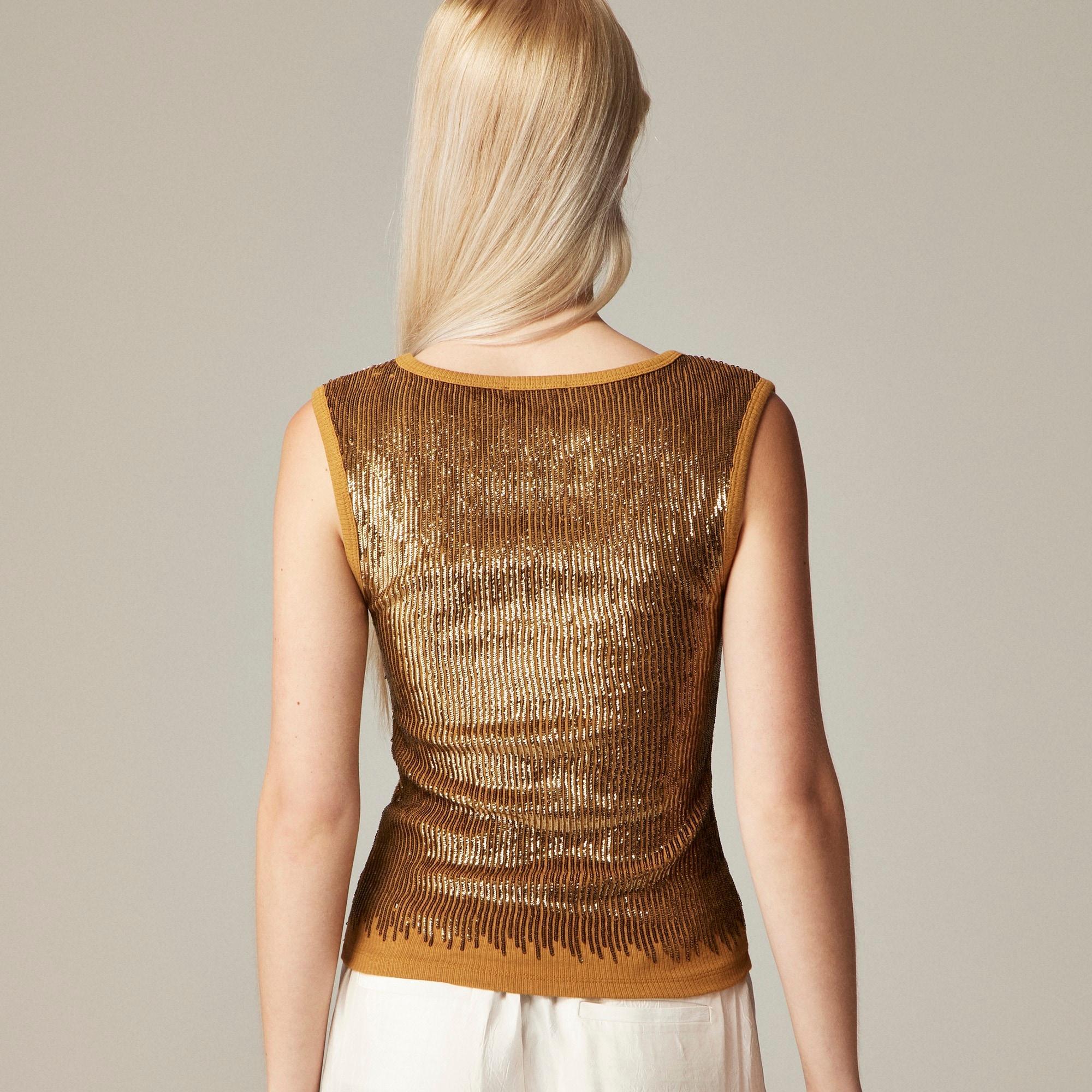 Vintage rib sequin-embellished tank top Product Image