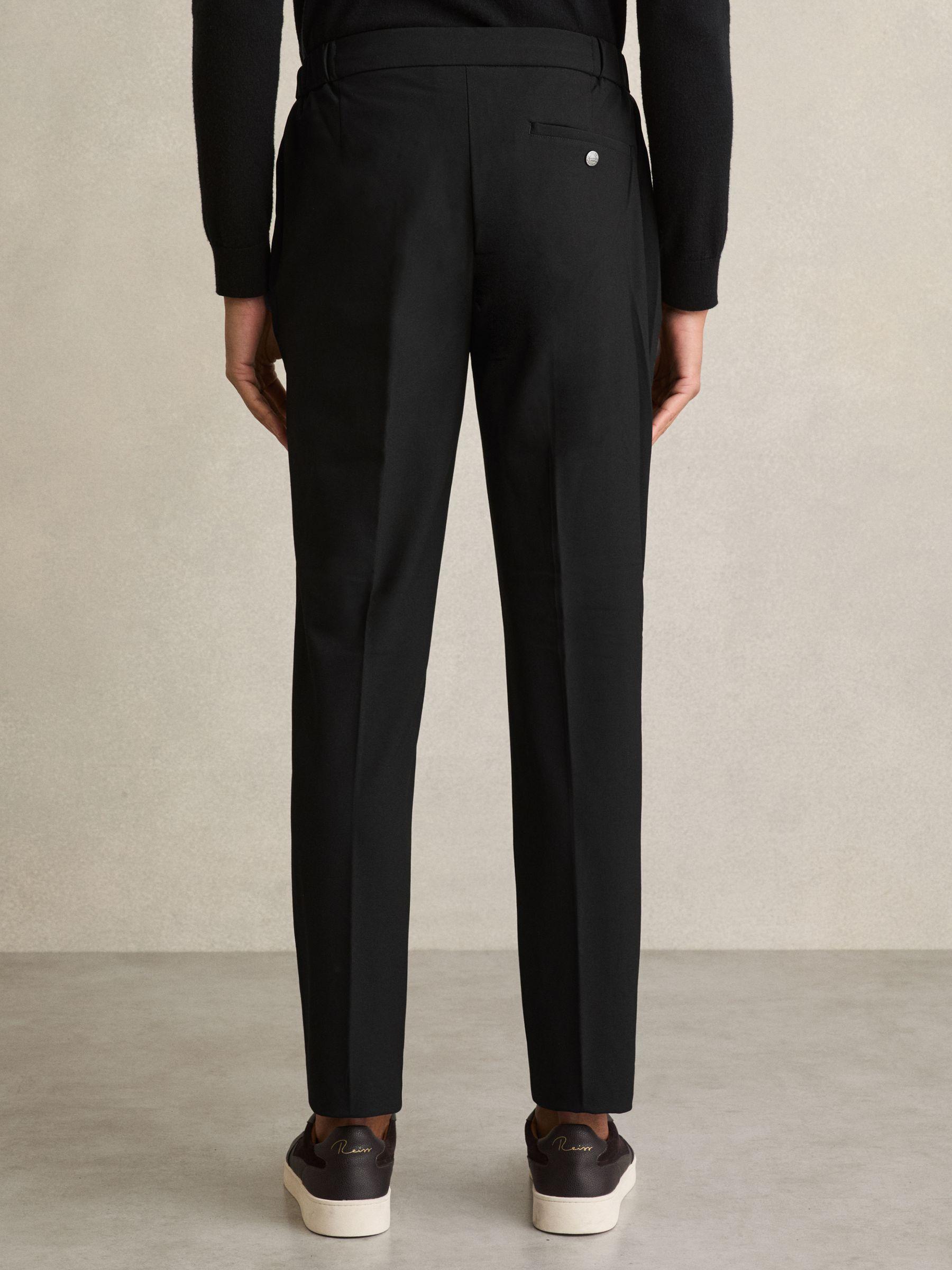 Slim Fit Drawcord Trousers in Black Product Image