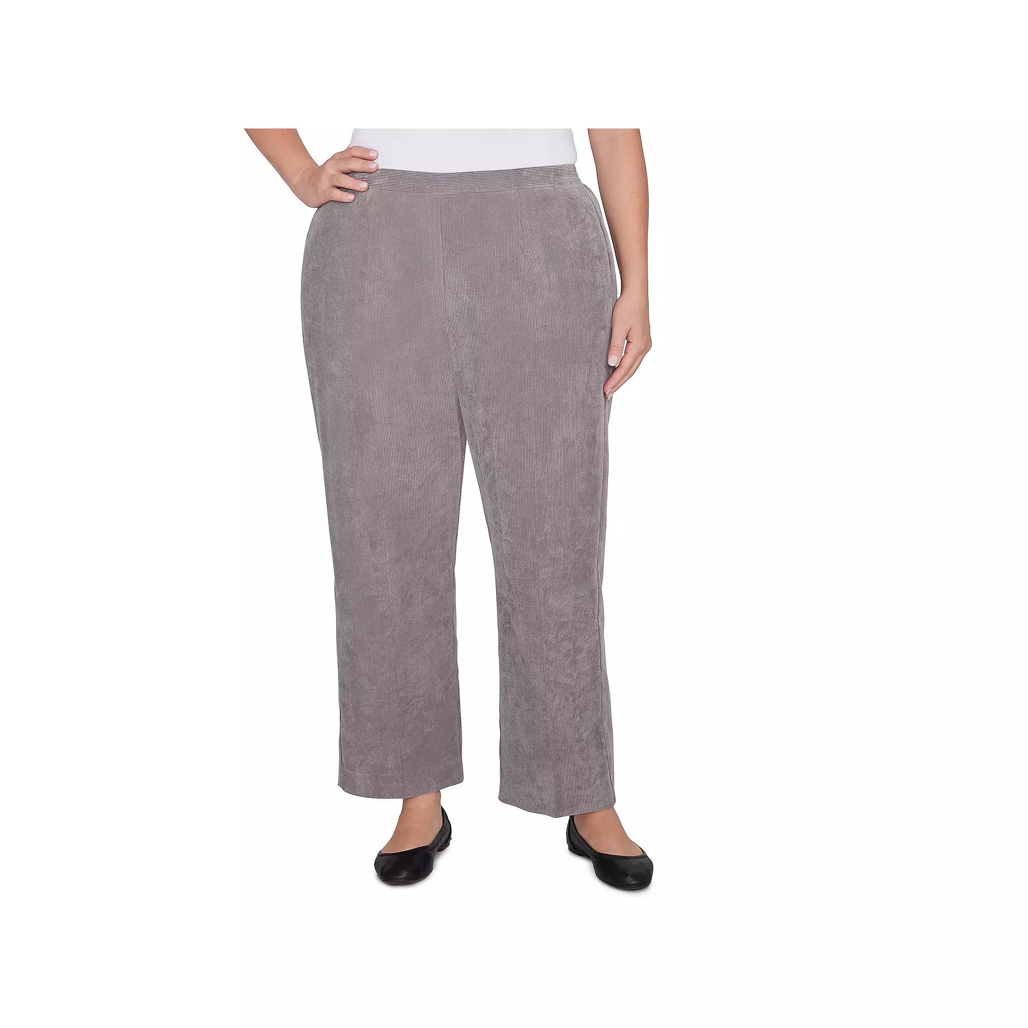 Plus Size Alfred Dunner Copenhagen Corduroy Average Length Pants, Women's, Size: 22 W, Grey Product Image