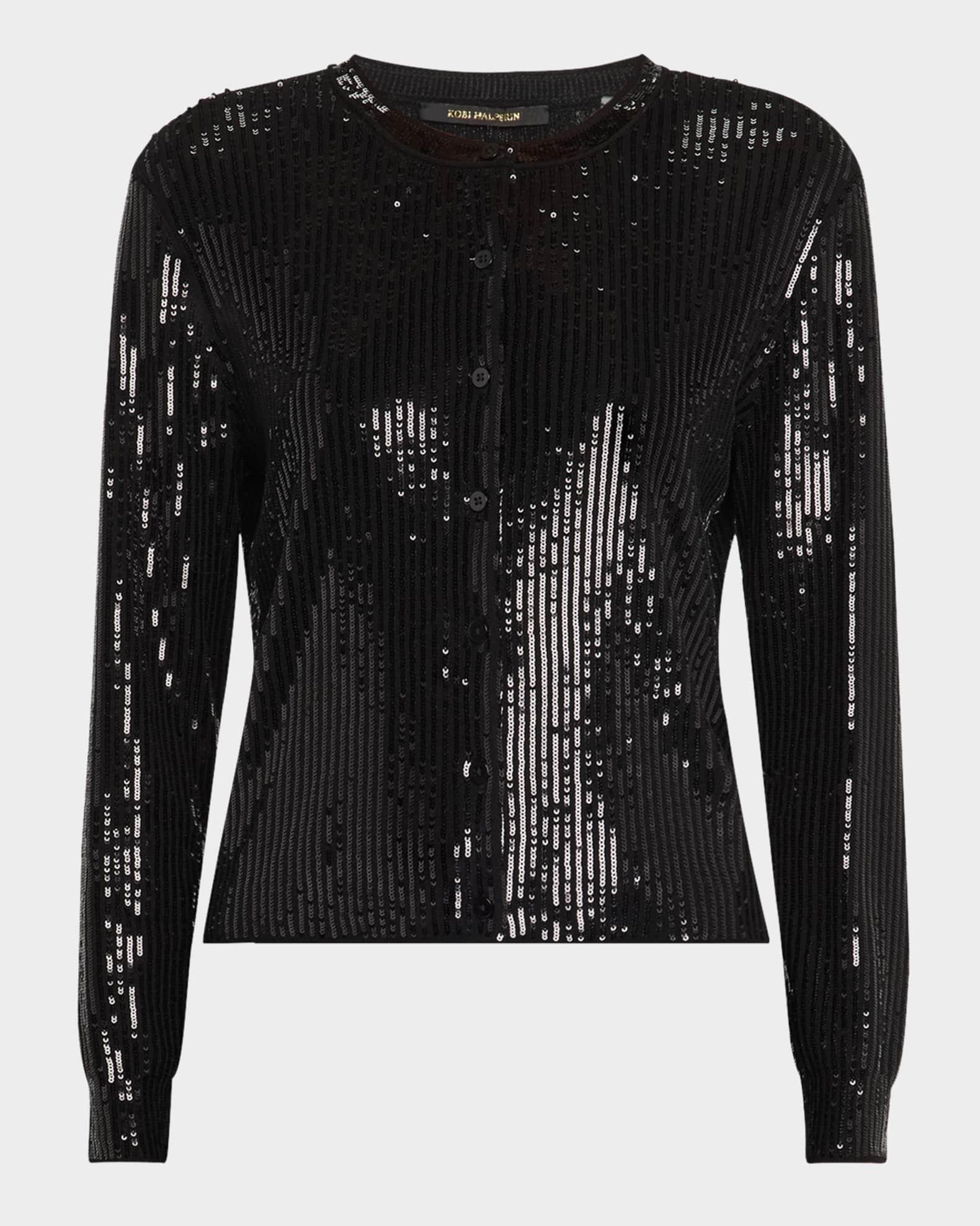 Aspen Button-Down Sequin Wool Cardigan Product Image