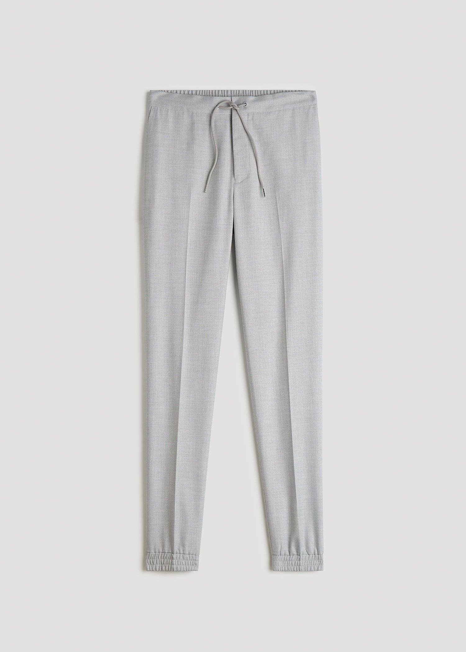 Jogger Dress Pants for Tall Men in Silver Grey Product Image